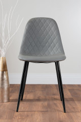 Lira 100cm Grey Metal Extending Dining Table & 4 Corona Black Leg Chairs - grey-corona-black-leg-modern-leather-dining-chair-1.jpg