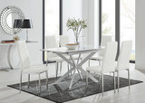 Lira 120 Extending Dining Table and 6 Milan Chrome Leg Chairs - LIRA-100cm-6-seater-chrome-glass-square-dining-table-6-white-leather-milan-chairs-set.jpg