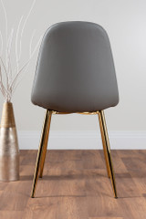 Lira 100cm Grey Metal Extending Dining Table & 6 Corona Gold Leg Chairs - grey-corona-gold-leg-modern-leather-dining-chair-4.jpg