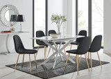 Lira 120 Extending Dining Table and 6 Corona Gold Leg Chairs - LIRA-100cm-6-chrome-glass-square-dining-table-6-black-leather-corona-gold-chairs-set.jpg