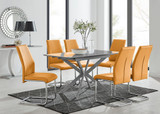 Lira 100cm Grey Metal Extending Dining Table & 6 Lorenzo Chairs - lira-grey-120cm-6-high-gloss-square-dining-table-6-mustard-leather-lorenzo-chairs-set.jpg