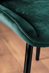 Lira 100cm Grey Metal Extending Dining Table & 4 Pesaro Black Leg Chairs - green-pesaro-velvet-black-metal-modern-luxury-dining-chair-5.jpg