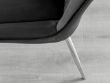 Lira 100cm Grey Metal Extending Dining Table & 4 Pesaro Silver Leg Chairs - Pesaro-Silver-black-dining-chair (6).jpg