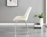 Lira 100cm Grey Metal Extending Dining Table & 4 Pesaro Silver Leg Chairs - Pesaro-Silver-cream-dining-chair (5).jpg