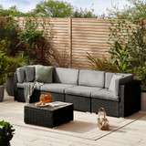 Orlando Black Rattan & Grey 4 Seat Modular Garden Sofa - Oralndo-4-Seat-Rattan-Black-2025-4.jpg
