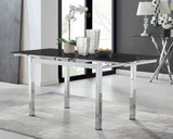 Enna Black Glass Extending Dining Table and 4 Corona Silver Leg Chairs - enna-6-black-glass-contemporary-extending-chrome-dining-table-2_56.jpg