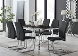 Enna Black Glass Extending Dining Table and 6 Lorenzo Chairs - enna-6-black-glass-extending-chrome-dining-table-6-black-leather-lorenzo-chairs-set_1.jpg