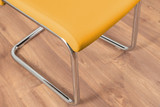 Enna Black Glass Extending Dining Table and 6 Lorenzo Chairs - 2-mustard-lorenzo-modern-leather-dining-chairs-seats-chrome-9.jpg