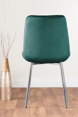 Novara White High Gloss 120cm Round Dining Table & 6 Pesaro Silver Leg Chairs - green-pesaro-velvet-silver-chrome-modern-luxury-dining-chair-3.jpg