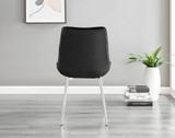 Novara White High Gloss 120cm Round Dining Table & 6 Pesaro Silver Leg Chairs - Pesaro-Silver-black-dining-chair (4).jpg