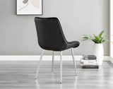 Novara White High Gloss 120cm Round Dining Table & 6 Pesaro Silver Leg Chairs - Pesaro-Silver-black-dining-chair (3).jpg