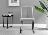 Novara Grey Concrete Effect Black Leg 120cm Round Dining Table & 6 Halle Chairs - halle-light-grey-fabric-black-leg-dining-chair.jpg