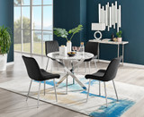 Novara White Marble Round Dining Table & 4 Pesaro Silver Leg Chairs - novara-marble-100-silver-chrome-round-dining-table-4-black-velvet-pesaro-silver-chairs-set.jpg