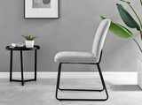 Novara Grey Concrete Effect Black Leg 120cm Round Dining Table & 4 Halle Chairs - halle-light-grey-fabric-black-leg-dining-chair-2.jpg