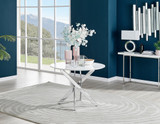 Novara White High Gloss Round Dining Table & 4 Murano Chairs - novara-white-100-silver-metal-modern-round-dining-table-1.jpg
