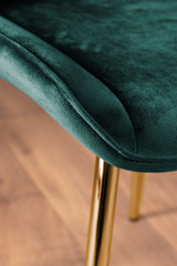 Novara White Marble Gold Leg Round Dining Table & 4 Pesaro Gold Leg Chairs - green-pesaro-velvet-gold-chrome-modern-luxury-dining-chair-5.jpg