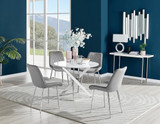 Novara White High Gloss Round Dining Table & 4 Pesaro Silver Leg Chairs - novara-white-100-silver-metal-round-dining-table-4-grey-velvet-pesaro-silver-chairs-set.jpg