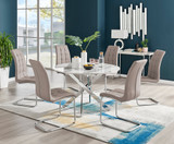 Novara White Marble 120cm Round Dining Table & 6 Murano Chairs - novara-marble-120-silver-chrome-round-dining-table-6-beige-leather-murano-chairs-set.jpg