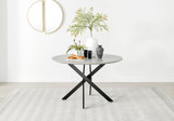 Novara Grey Concrete Effect Black Leg 120cm Round Dining Table & 6 Corona Black Leg Chairs - novara-concrete-120-black-metal-modern-round-dining-table-1.jpg