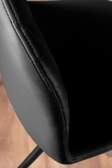 Novara Grey Concrete Effect Black Leg Round Dining Table & 4 Corona Black Leg Chairs - black-corona-black-leg-modern-leather-dining-chair-7.jpg