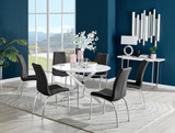 Novara White High Gloss 120cm Round Dining Table & 6 Isco Chairs - novara-white-120-silver-chrome-round-dining-table-6-black-leather-isco-chairs-set.jpg