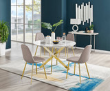 Novara White Marble Gold Leg 120cm Round Dining Table & 4 Corona Gold Leg Chairs - novara-marble-120-gold-chrome-round-dining-table-4-beige-leather-corona-gold-chairs-set.jpg
