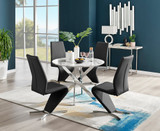 Novara White Marble Round Dining Table & 4 Willow Chairs - novara-marble-100-silver-chrome-round-dining-table-4-black-leather-willow-chairs-set.jpg