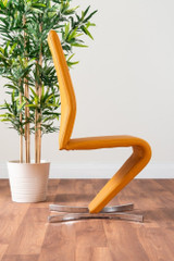 Novara White Marble Round Dining Table & 4 Willow Chairs - mustard-yellow-willow-z-chrome-dining-chair-faux-leather-side_1.jpg