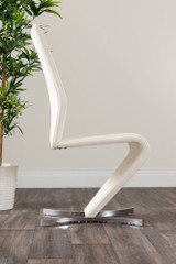 Novara White Marble Round Dining Table & 4 Willow Chairs - white-furniturebox-willow-faux-leather-modern-chrome-dining-kitchen-chair-seat-4.jpg