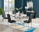 Novara White Marble 120cm Round Dining Table & 6 Milan Chrome Leg Chairs - novara-white-marble-120cm-round-dining-table-6-black-milan-chrome-leg-chairs.jpg