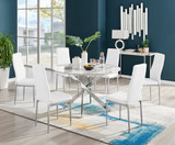 Novara White Marble 120cm Round Dining Table & 6 Milan Chrome Leg Chairs - novara-white-marble-120cm-round-dining-table-6-white-milan-chrome-leg-chairs.jpg