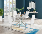 Novara White Marble 120cm Round Dining Table & 4 Milan Chrome Leg Chairs - NO5362~1.jpg