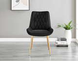 Novara White Gloss Gold Leg 120cm Round Dining Table & 4 Pesaro Gold Leg Chairs - Pesaro-Gold-black-dining-chair (2).jpg