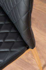 Novara White Gloss Gold Leg Round Dining Table & 4 Milan Gold Leg Chairs - black-modern-milan-dining-chair-leather-chrome-8-gold.jpg