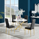 Novara White Gloss Gold Leg Round Dining Table & 4 Milan Gold Leg Chairs - novara-white-100-gold-metal-round-dining-table-4-black-leather-milan-gold-chairs-set-CROP.jpg