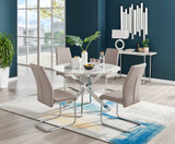 Novara White Marble 120cm Round Dining Table & 4 Lorenzo Chairs - novara-white-marble-120cm-round-dining-table-4-cappuccino-lorenzo-chairs.jpg