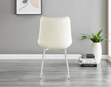 Novara White Marble 120cm Round Dining Table & 6 Pesaro Silver Leg Chairs - Pesaro-Silver-cream-dining-chair (4).jpg