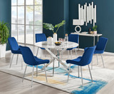 Novara White Marble 120cm Round Dining Table & 6 Pesaro Silver Leg Chairs - novara-white-marble-120cm-round-dining-table-6-navy-pesaro-silver-chairs.jpg