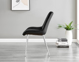Novara White Marble 120cm Round Dining Table & 6 Pesaro Silver Leg Chairs - Pesaro-Silver-black-dining-chair (5).jpg