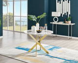Novara White Marble Gold Leg Round Dining Table & 4 Corona Gold Leg Chairs - -chrome-modern-round-dining-table-1.jpg