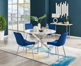 Novara White Marble 120cm Round Dining Table & 4 Pesaro Silver Leg Chairs - novara-white-marble-120cm-round-dining-table-4-navy-pesaro-silver-chairs.jpg
