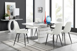 Renato High Gloss Extending Dining Table and 8 Corona Black Leg Chairs - renato-6-seater-high-gloss-extending-dining-table-6-white-leather-corona-black-chairs-set.jpg