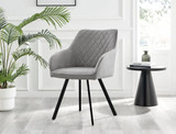 Novara Black Leg Round Glass Dining Table & 4 Falun Black Leg Chairs - Falun-Light Grey-Fabric-black-Leg-Dining-Chair-2.jpg