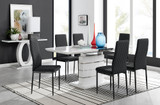 Renato High Gloss Extending Dining Table and 8 Milan Black Leg Chairs - renato-6-seater-high-gloss-extending-dining-table-6-black-leather-black-milan-chairs-set.jpg