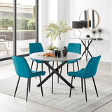 Novara Grey Concrete Effect Black Leg 120cm Round Dining Table & 4 Pesaro Black Leg Chairs - novara-concrete-120-black-metal-round-dining-table-4-blue-velvet-pesaro-black-chairs-set-CROP.jpg