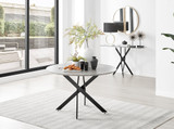Novara Grey Concrete Effect Black Leg 120cm Round Dining Table & 4 Pesaro Black Leg Chairs - novara-concrete-120-black-metal-modern-round-dining-table-2.jpg