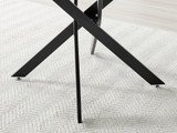 Novara Grey Concrete Effect Black Leg 120cm Round Dining Table & 4 Pesaro Black Leg Chairs - novara-concrete-120-black-metal-modern-round-dining-table-4.jpg
