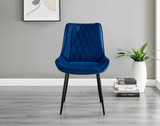 Novara Grey Concrete Effect Black Leg 120cm Round Dining Table & 4 Pesaro Black Leg Chairs - Pesaro-Black-Navy-dining-chair-2.jpg