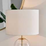 Nora Clear Glass / Gold & White Shade Table Lamp Light (Including Bulb) - Nora-White-Table- Lamp (3).jpg