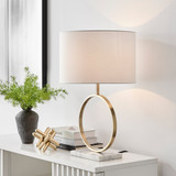 Saffron Gold & White Shade Marble Metal Table Lamp Light (Including Bulb) - Saffron -White-Table- Lamp (2).jpg